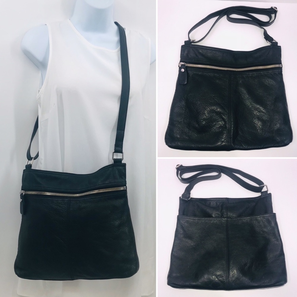 Margot Large Genuine Leather Crossbody Bag